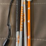Orange and White University-of-Tennessee-Knoxville-Themed Folding Cane with orange and white tennessee logo Graphics