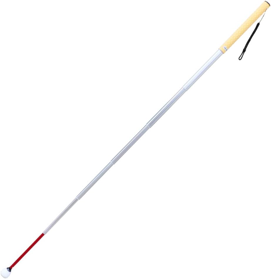 Aluminum Telescopic Cane with white body and red lower section