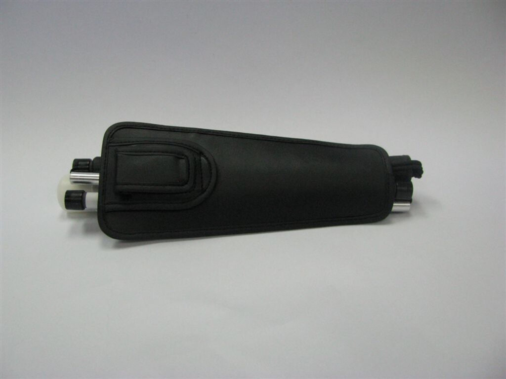 Black leather holster holding a cane